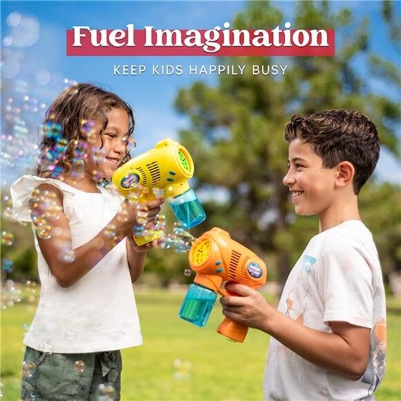 2 Bubble Guns with 2 Bubble Refill Solution, Bubbles Maker, Blower - Picture 4 of 7